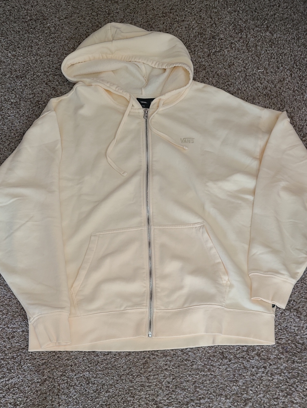 Vans Yellow Oversized Zip-Up Hoodie